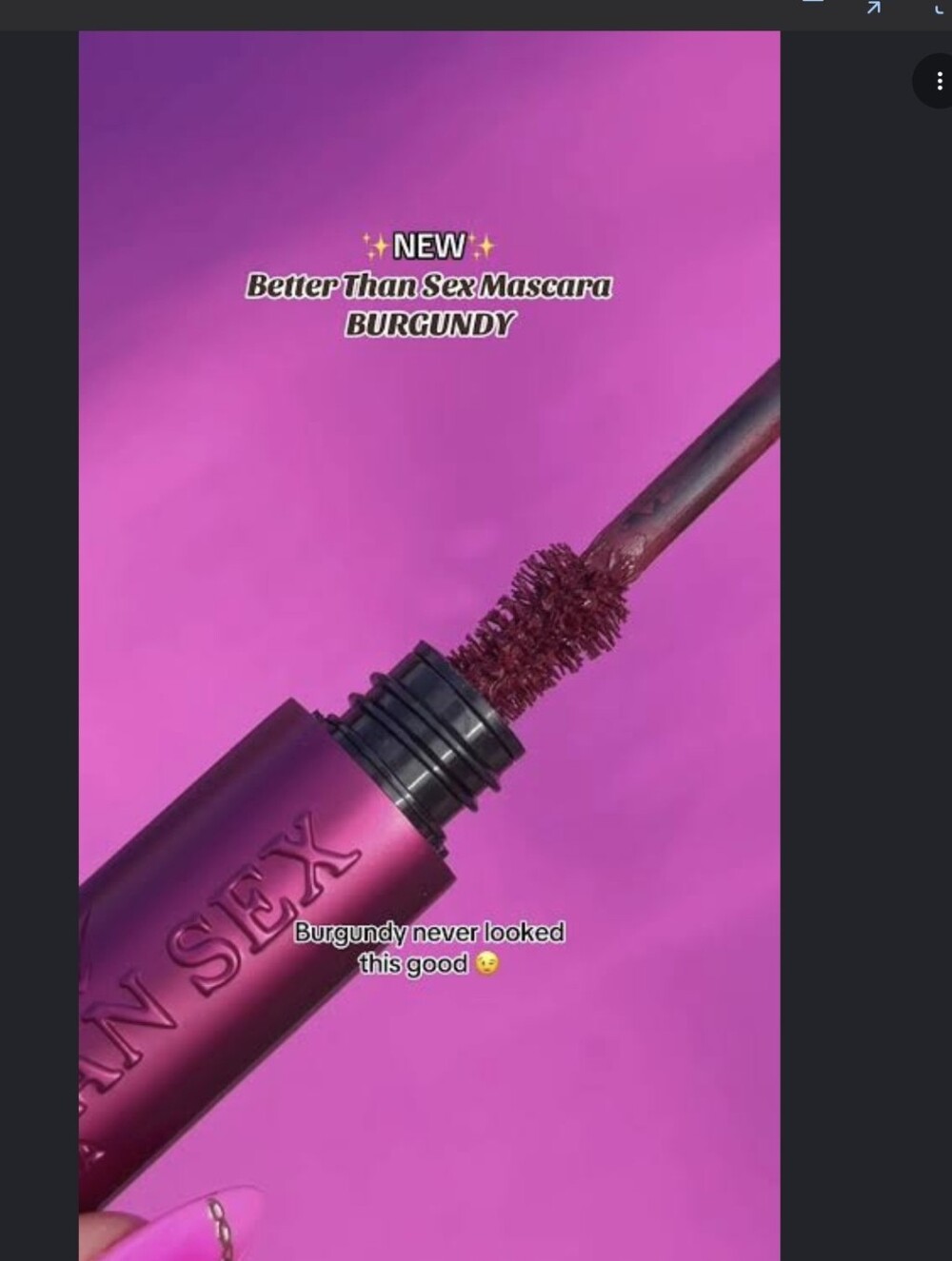 *Limited Edition*TooFaced Better Than Sex Burgandy Mascara Full sz NIB Authentic